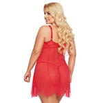 Ночная сорочка и стринги SoftLine Collection Carla, красный, XL
