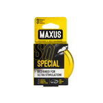 Презервативы Maxus, точечные, латекс, ребристые, железный кейс, 18 см, 5,3 см, 3 шт.