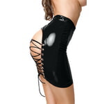 Мини-юбка Glossy Leanne из материала Wetlook, черный, L