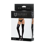 Чулки Glossy LOTIS из материала Wetlook, черный, М