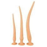 Набор длинных анальных пробок Super Long Flexible Butt Plug Set (телесные)