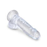 Прозрачный фаллоимитатор с мошонкой на присоске King Cock Clear 7