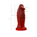 Вибратор Black&Red by Toyfa Monster Saur, силикон, красно-черный, 21,7 см