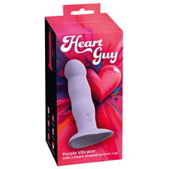 Вибростимулятор на присоске Heart Guy, фиолетовый