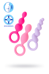 Набор анальных плагов Satisfyer Booty Call colored 3 шт, силикон, ассорти, 13,5 см