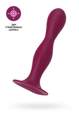 Фаллоимитатор Satisfyer Double Ball-R, силикон, бордовый, 18 см